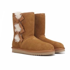 Koolaburra UGG Victoria short chestnut bow boots